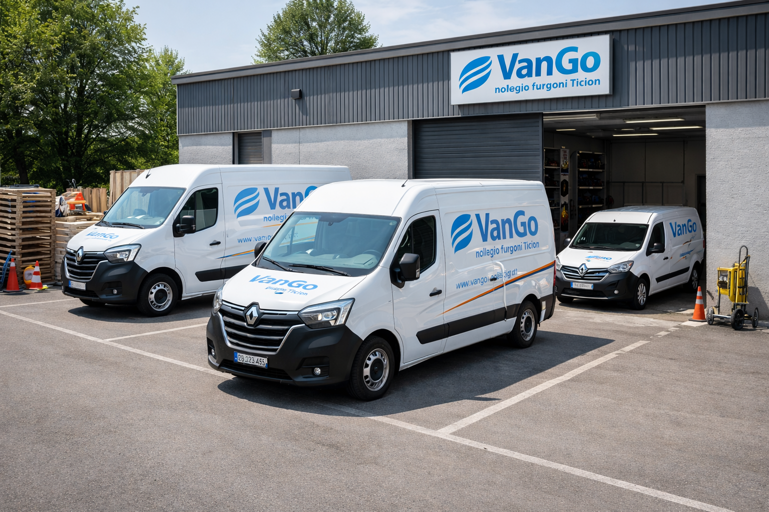 Furgone moderno su una strada panoramica al tramonto